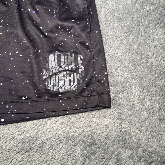 Bacon And Barbells Men's SZ L Training Shorts Fitness Purple Galaxy Design - Picture 7 of 12